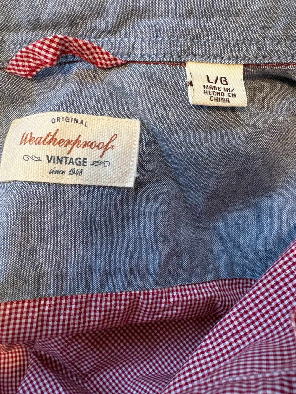 Weatherproof Red Micro-Check Button-Down Shirt - Picture 4 of 5